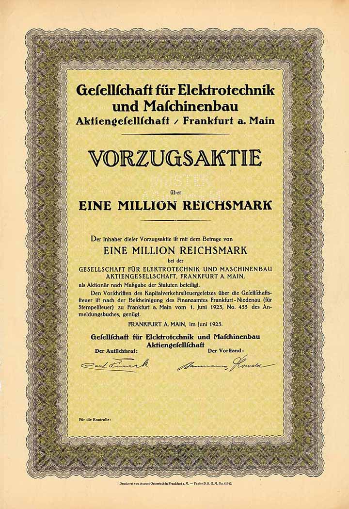 Gesellschaft für Elektrotechnik und Maschinenbau AG