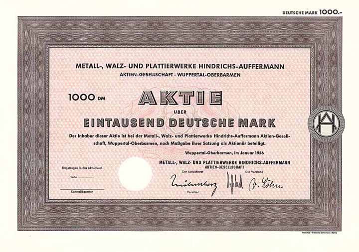 Metall-, Walz- und Plattierwerke Hindrichs-Auffermann AG