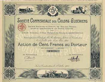 Soc. Commerciale des Colons Algériens S.A.