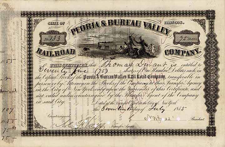 Peoria & Bureau Valley Railroad (OU Thomas Durant)