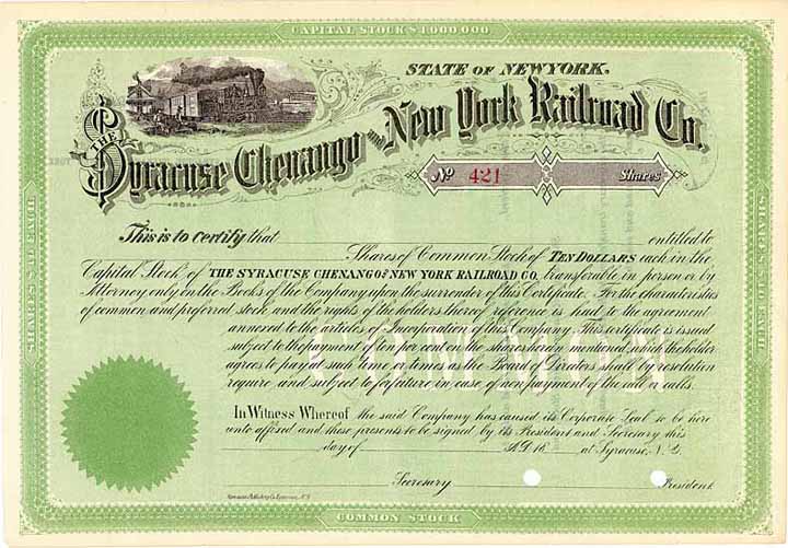 Syracuse, Chenango and New York Railroad Co.