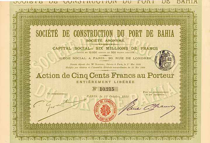 Soc. de Construction du Port de Bahia S.A.