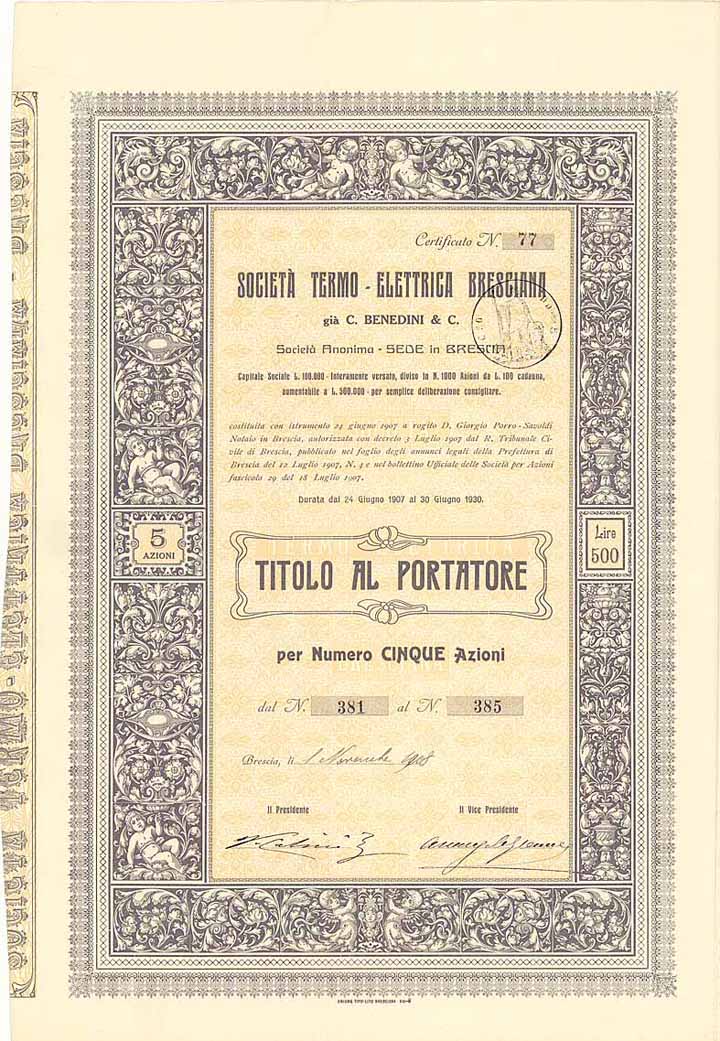 Società Termo-Elettrica Bresciana già C. Benedini & C.