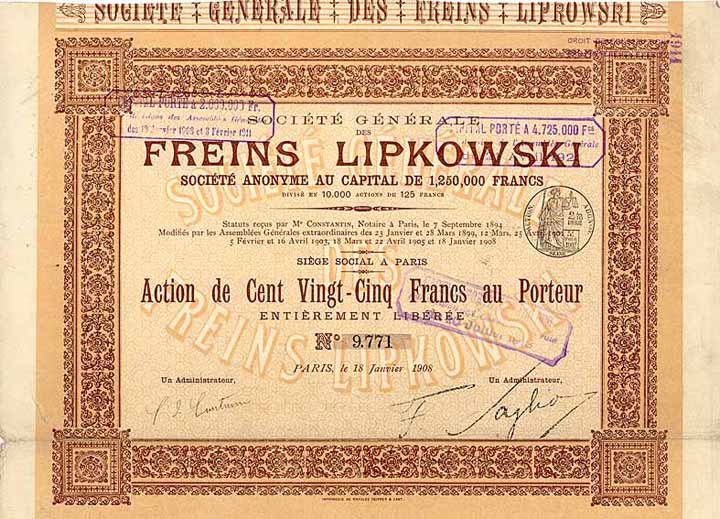 Soc. Gen. des Freins Lipkowski S.A.