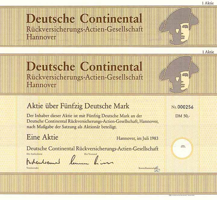 Deutsche Continental Rückversicherungs-AG (2 Stücke)