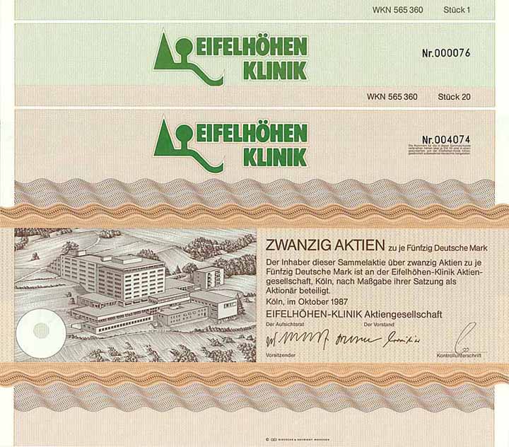 Eifelhöhen-Klinik AG (2 Stücke)