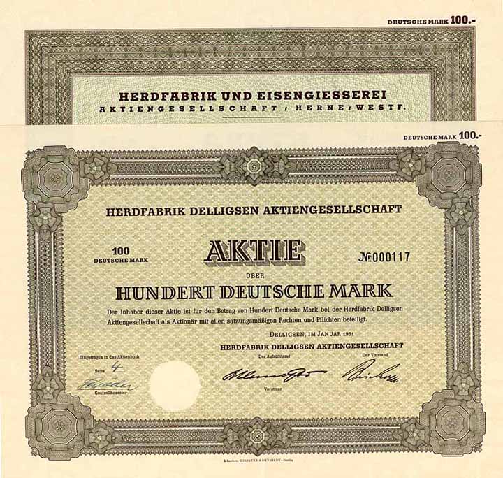 Herdfabrik Delligsen AG (2 Stücke)