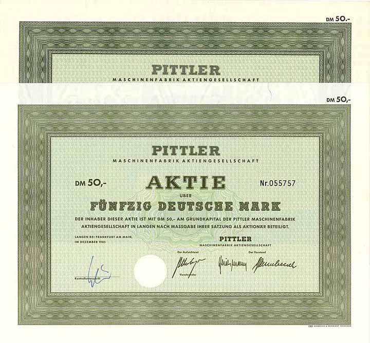 Pittler Maschinenfabrik AG (2 Stücke)
