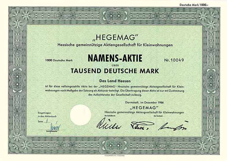 „HEGEMAG“ Hessische gemeinnützige AG für Kleinwohnungen