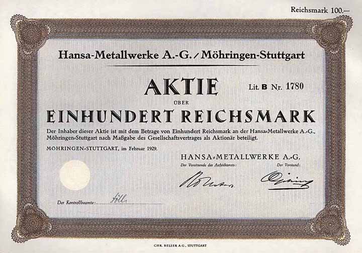 Hansa-Metallwerke AG