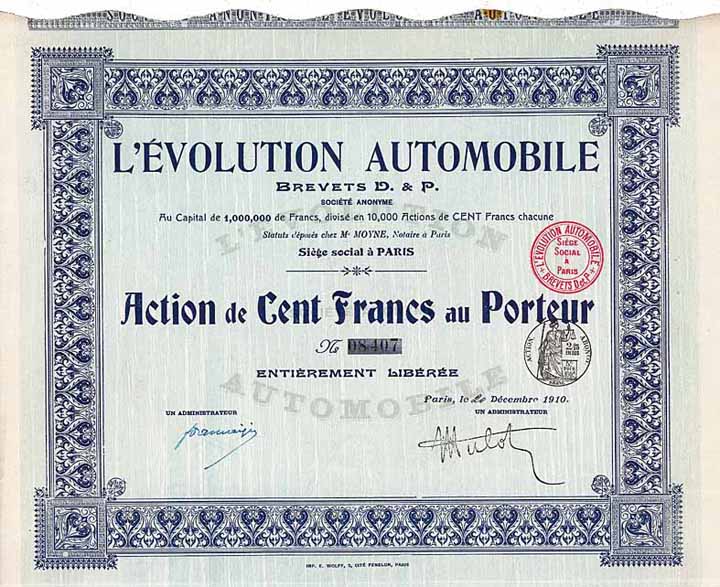 L’Évolution Automobile Brevets D. & P. S.A.