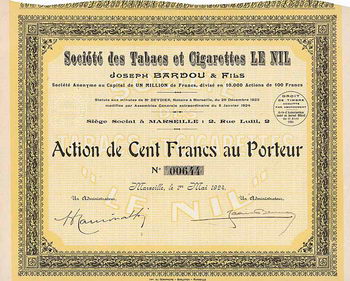 Soc. des Tabacs et Cigarettes LE NIL Joseph Bardou & Fils S.A.