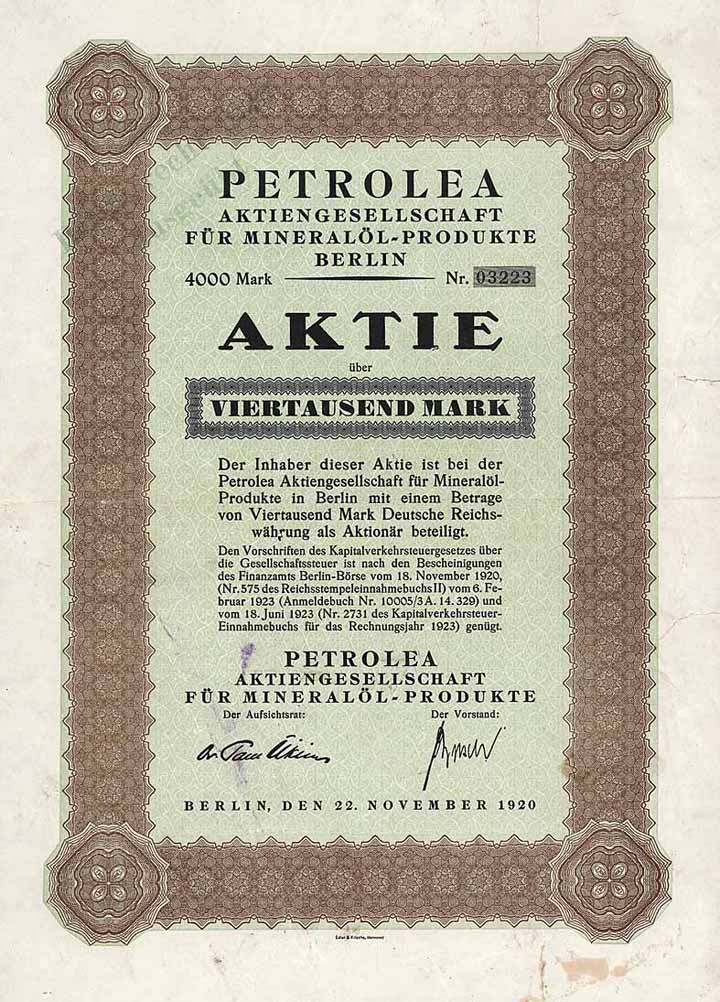 Petrolea AG für Mineralöl-Produkte