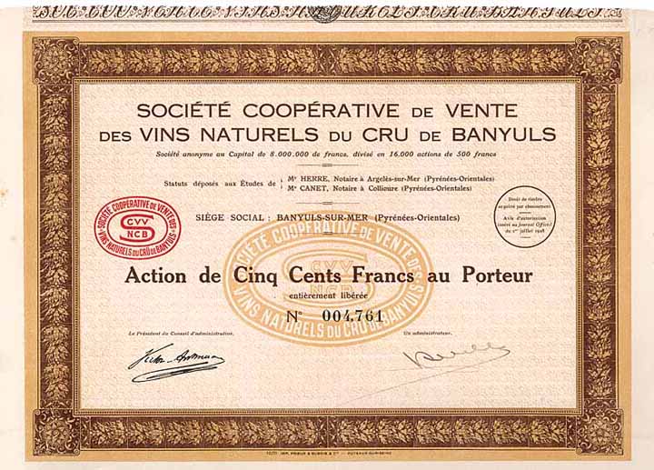 Soc. Coopérative de Vente des Vins Naturels du Cru de Banyuls