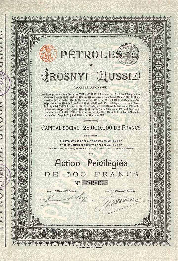 Pétroles de Grosnyi (Russie) S.A.