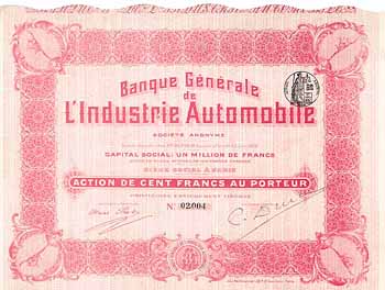 Banque Générale de L’Industrie Automobile S.A.