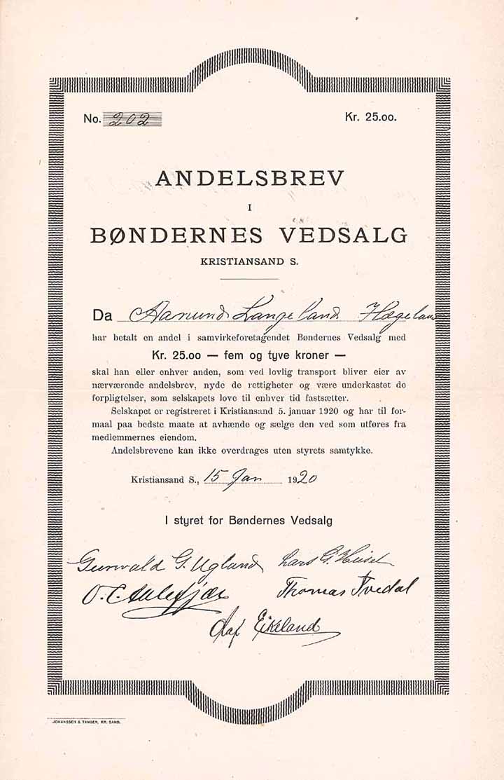 Bøndernes Vedsalg