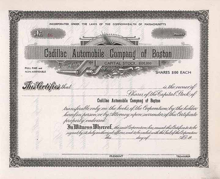 Cadillac Automobile Co. of Boston