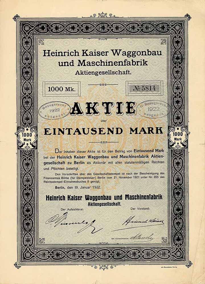 Heinrich Kaiser Waggonbau und Maschinenfabrik AG