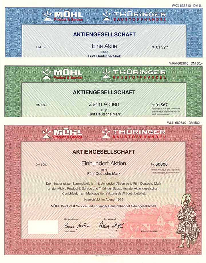 MÜHL Product & Service und Thüringer Baustoffhandel AG (3 Stücke)