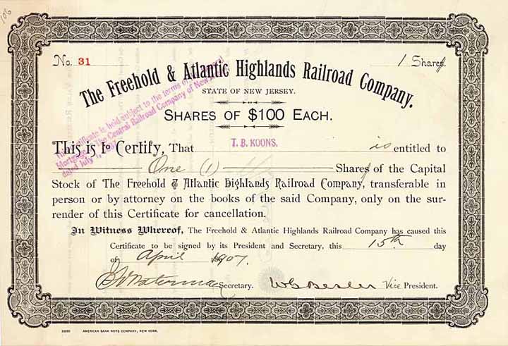 Freehold & Atlantic Highlands Railroad