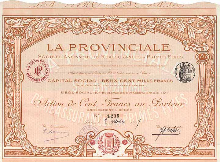 La Provinciale S.A. de Reassurances a Primes Fixes