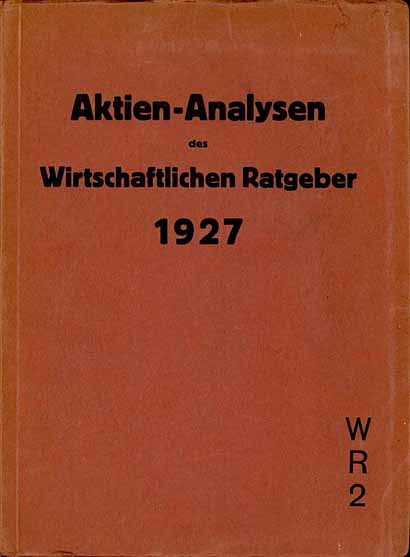 Aktien-Analysen des Wirtschaftlichen Ratgeber 1927