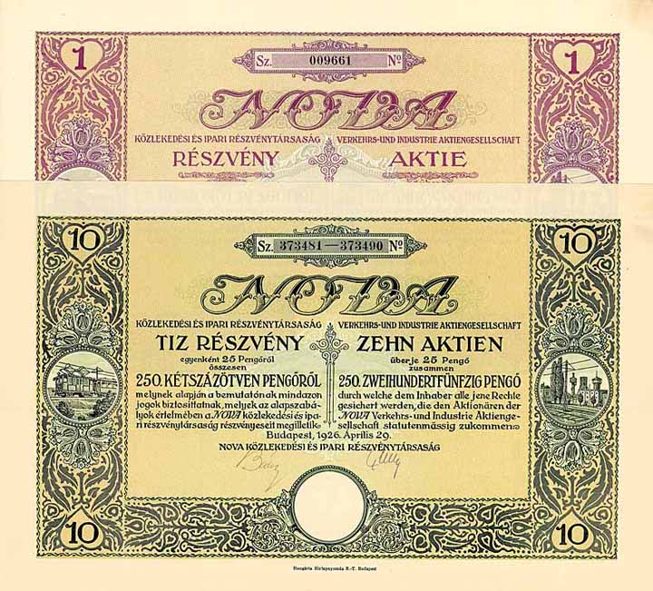 Nova Verkehrs- und Industrie AG (2 Stücke)