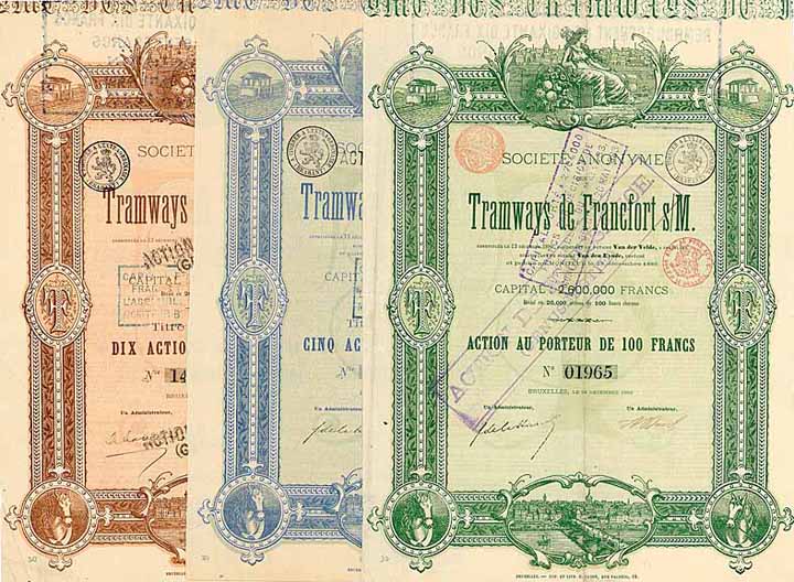 S.A. des Tramways de Francfort s/M. (3 Stück)