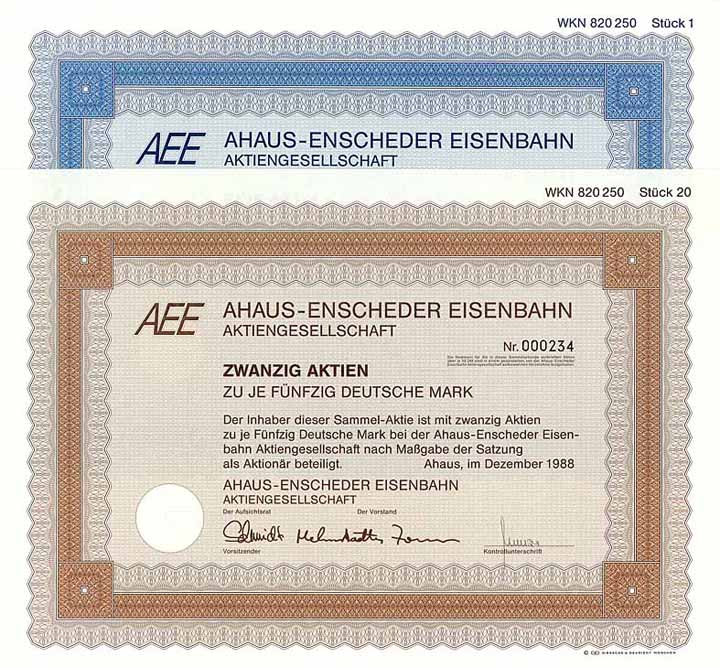 Ahaus-Enscheder Eisenbahn AG (4 Stücke)