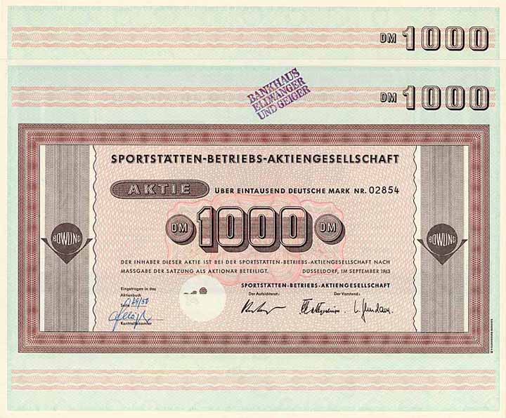 Sportstätten-Betriebs-AG (2 Stücke)