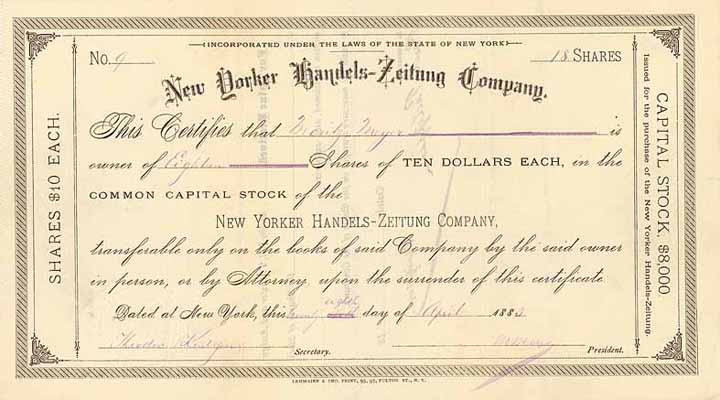 New Yorker Handels-Zeitung Co.
