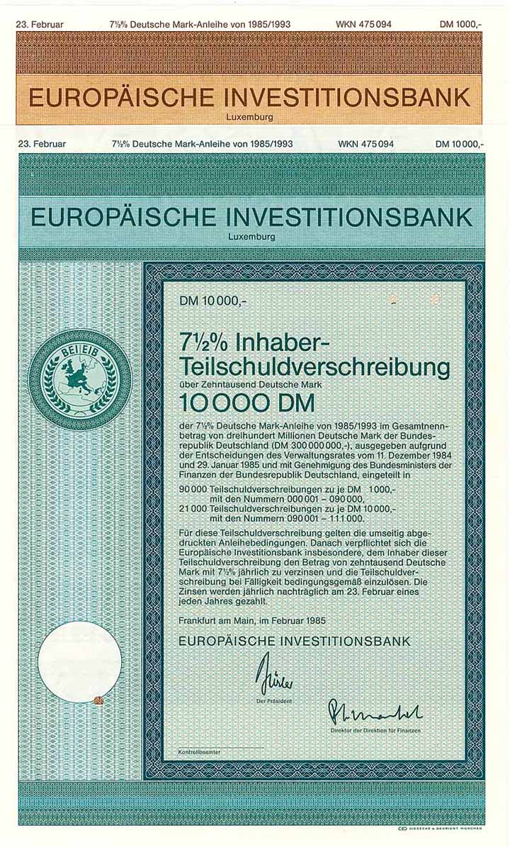 Europäische Investitionsbank Luxemburg (2 Stücke)