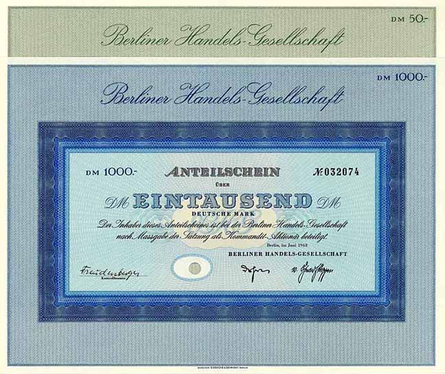 Berliner Handels-Gesellschaft (2 Stücke)