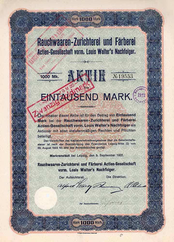 Rauchwaaren-Zurichterei und Färberei AG vorm. Louis Walter's Nachf.
