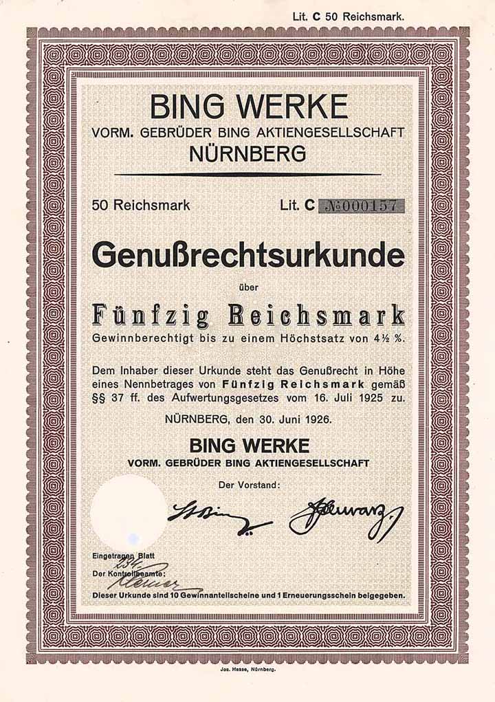 Bing Werke vorm. Gebrüder Bing AG