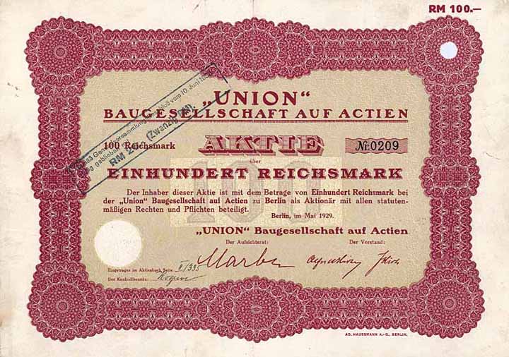 UNION Baugesellschaft auf Actien