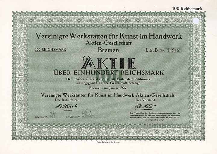 Vereinigte Werkstätten für Kunst im Handwerk AG