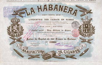 LA HABANERA S.A. Belge pour l'Industrie des Tabacs en Russie
