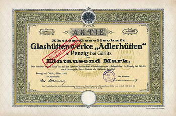 AG Glashüttenwerke "Adlerhütten"