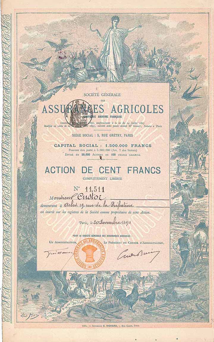 Soc. Gén. des Assurances Agricoles S.A.