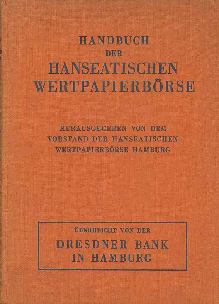 Handbuch der Hanseatischen Wertpapierbörse