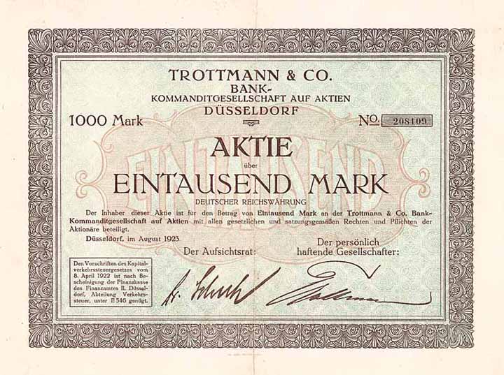 Trottmann & Co. Bank-KG a.A.