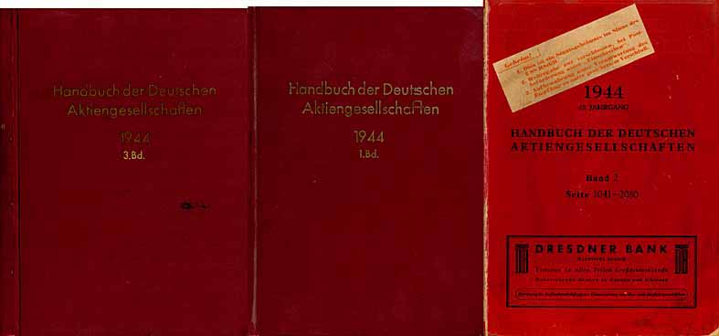 Handbuch der deutschen Aktiengesellschaften - Jahrgang 1944