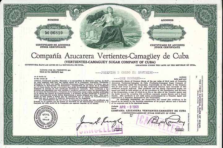 Compania Azucarera Vertientes-Camaguey de Cuba (Vertientes-Camaguey Sugar Co. of Cuba)