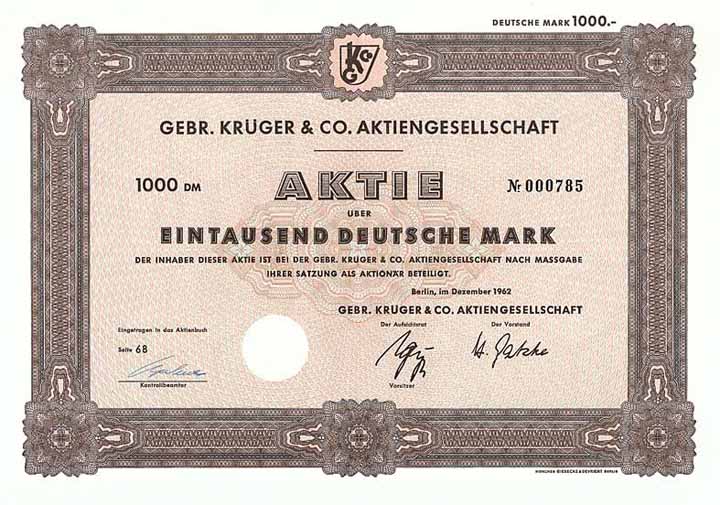 Gebr. Krüger & Co. AG