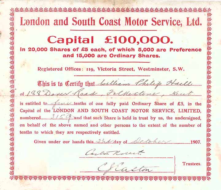 London & South Coast Motor Service Ltd.