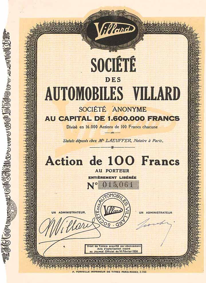 Soc. des Automobiles Villard S.A.