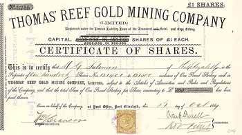 Thomas’ Reef Gold Mining Co.