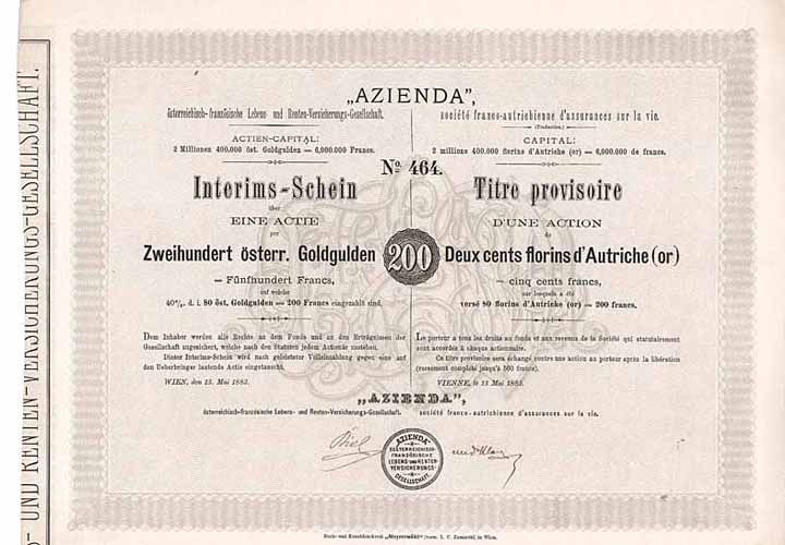 “AZIENDA” österreichisch-französische Lebens- und Renten-Versicherungs-Gesellschaft